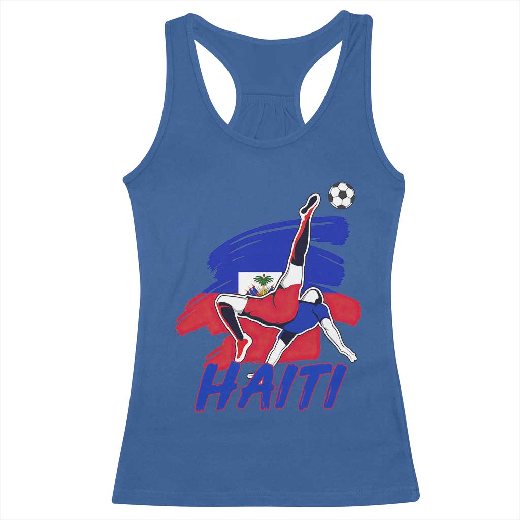 Caribbean Soccer Lover Gift Racerback Tank Top Haitian Heritage Pride