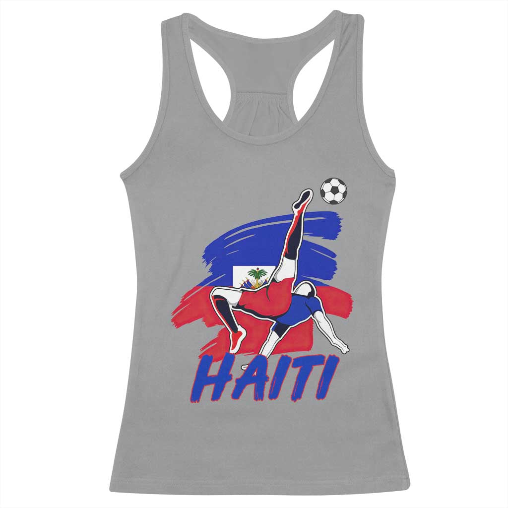 Caribbean Soccer Lover Gift Racerback Tank Top Haitian Heritage Pride