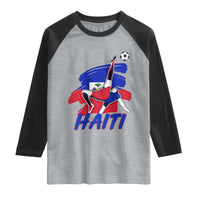Caribbean Soccer Lover Gift Raglan Shirt Haitian Heritage Pride