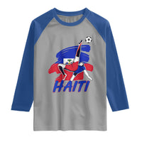 Caribbean Soccer Lover Gift Raglan Shirt Haitian Heritage Pride