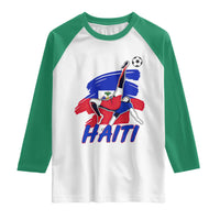 Caribbean Soccer Lover Gift Raglan Shirt Haitian Heritage Pride