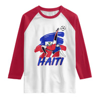 Caribbean Soccer Lover Gift Raglan Shirt Haitian Heritage Pride