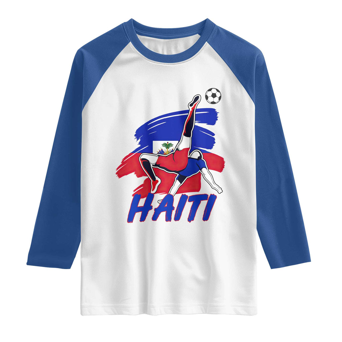 Caribbean Soccer Lover Gift Raglan Shirt Haitian Heritage Pride