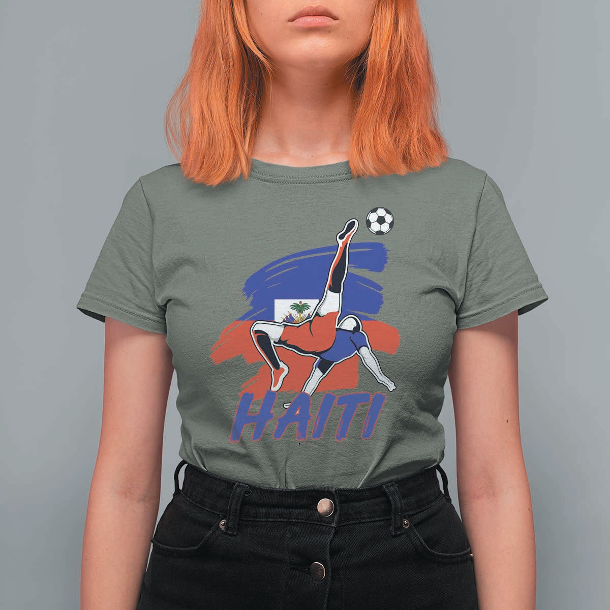 Caribbean Soccer Lover Gift T Shirt For Women Haitian Heritage Pride