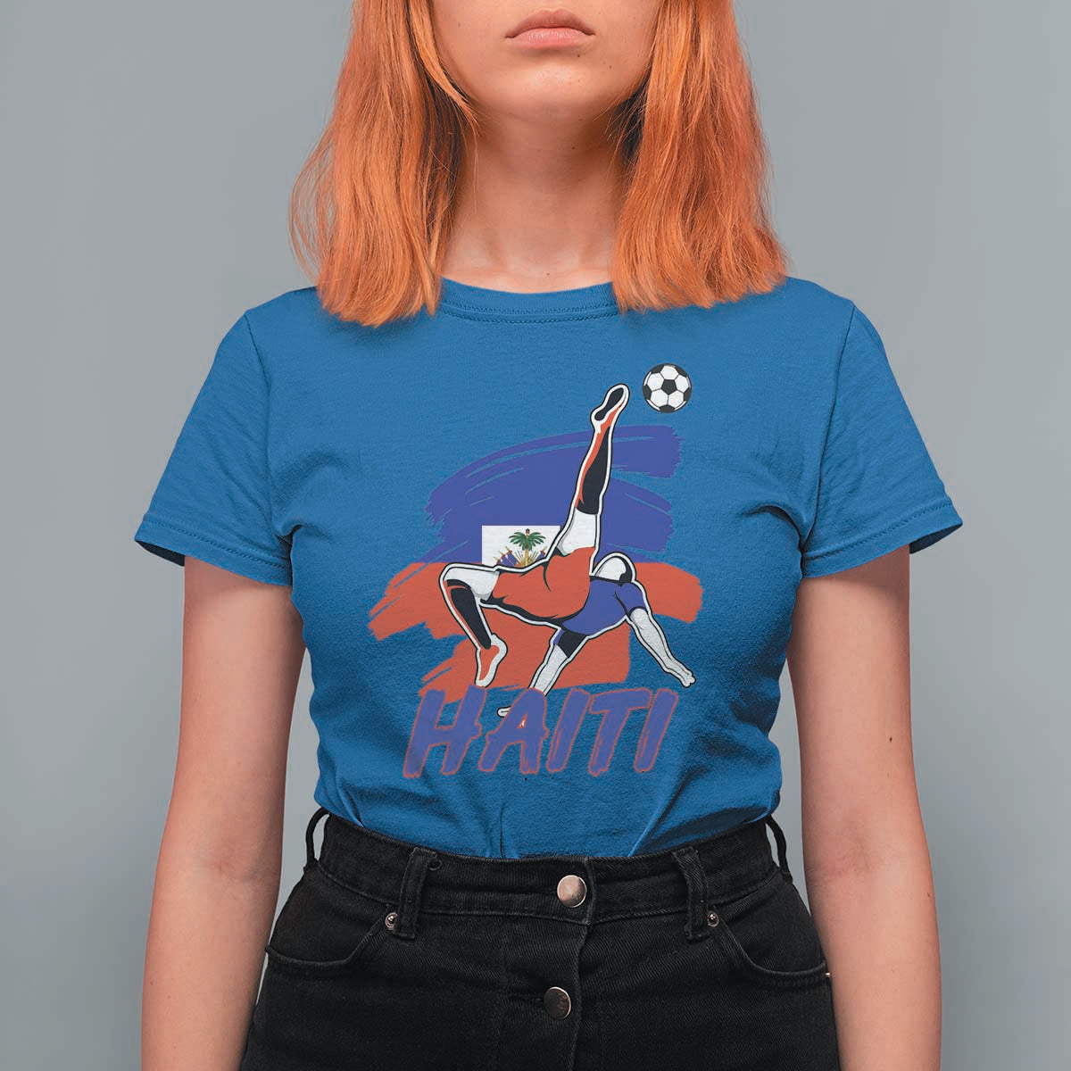Caribbean Soccer Lover Gift T Shirt For Women Haitian Heritage Pride