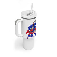 Caribbean Soccer Lover Gift Tumbler With Handle Haitian Heritage Pride