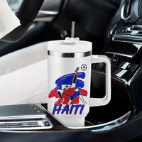Caribbean Soccer Lover Gift Tumbler With Handle Haitian Heritage Pride