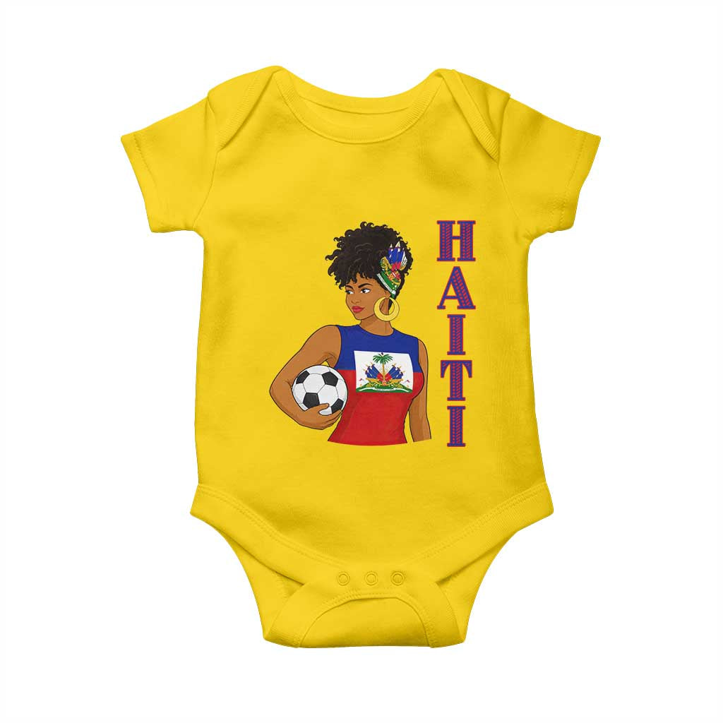 Haitian Soccer Fan Girl Baby Onesie Ayiti Heritage Pride Football Lover