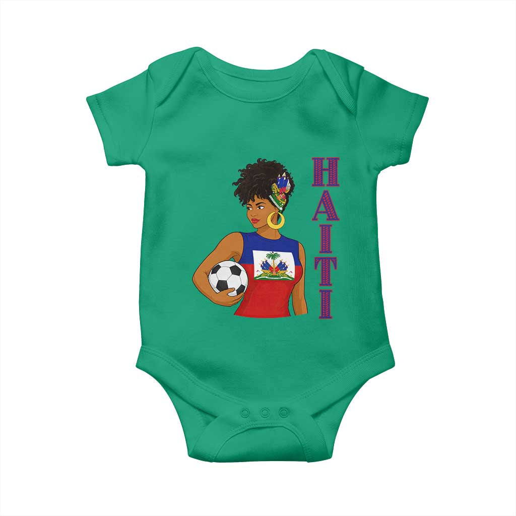 Haitian Soccer Fan Girl Baby Onesie Ayiti Heritage Pride Football Lover