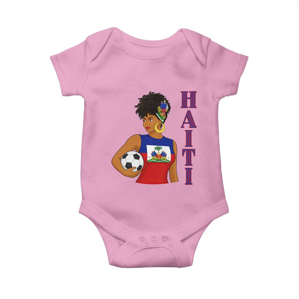 Haitian Soccer Fan Girl Baby Onesie Ayiti Heritage Pride Football Lover