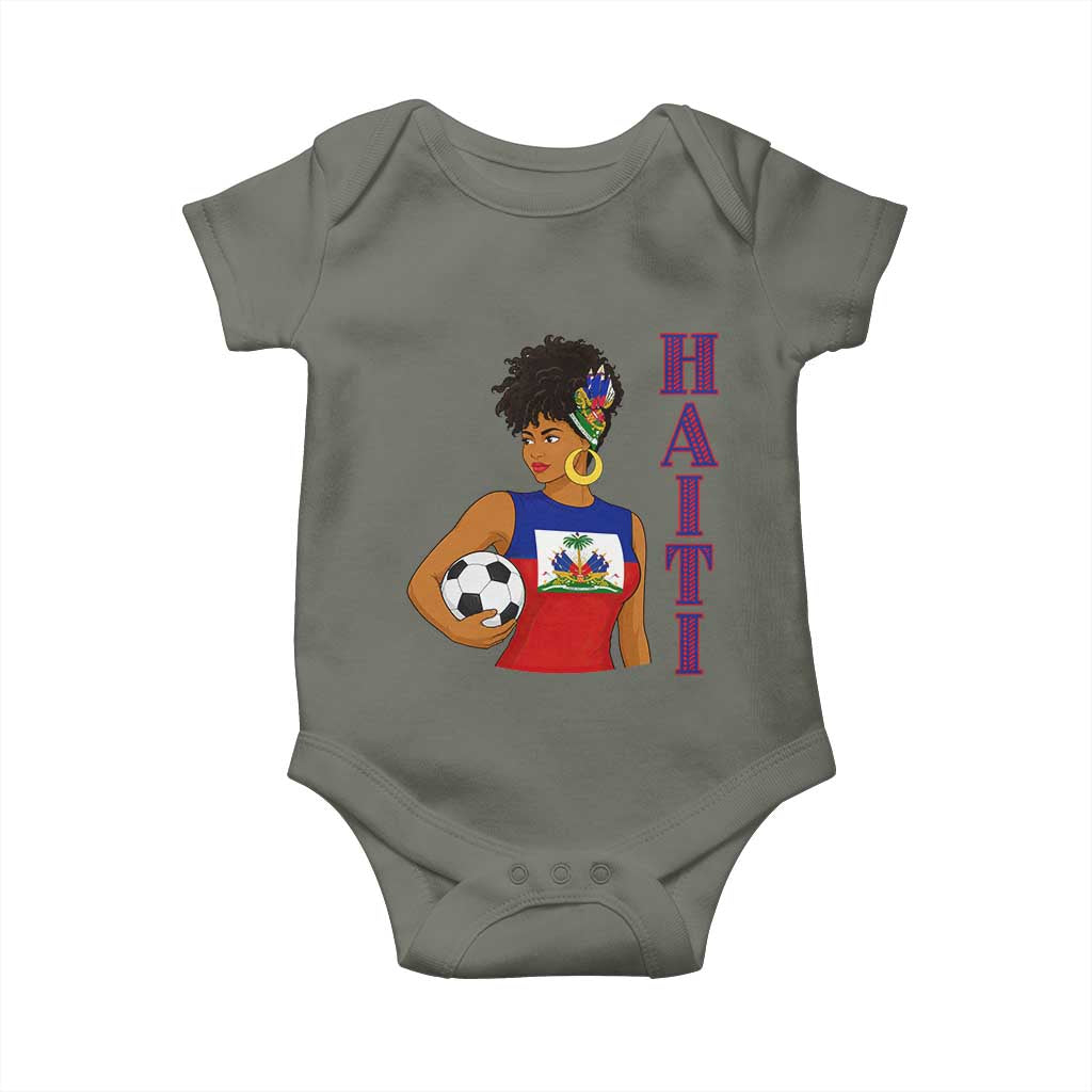Haitian Soccer Fan Girl Baby Onesie Ayiti Heritage Pride Football Lover