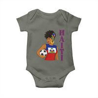Haitian Soccer Fan Girl Baby Onesie Ayiti Heritage Pride Football Lover