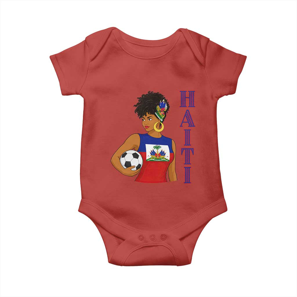 Haitian Soccer Fan Girl Baby Onesie Ayiti Heritage Pride Football Lover