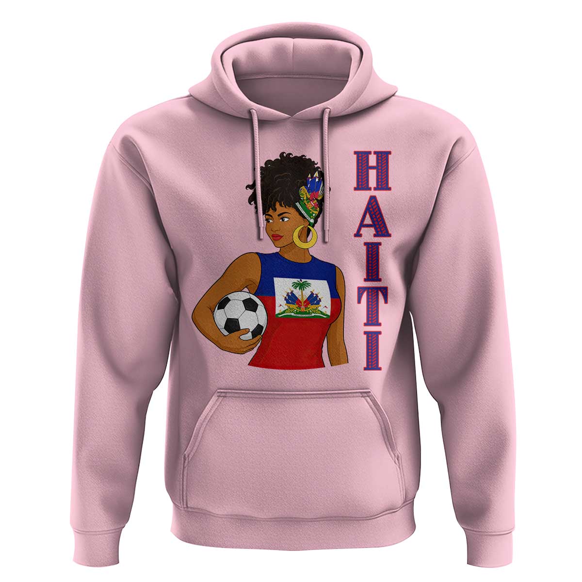 Haitian Soccer Fan Girl Hoodie Ayiti Heritage Pride Football Lover