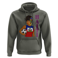 Haitian Soccer Fan Girl Hoodie Ayiti Heritage Pride Football Lover