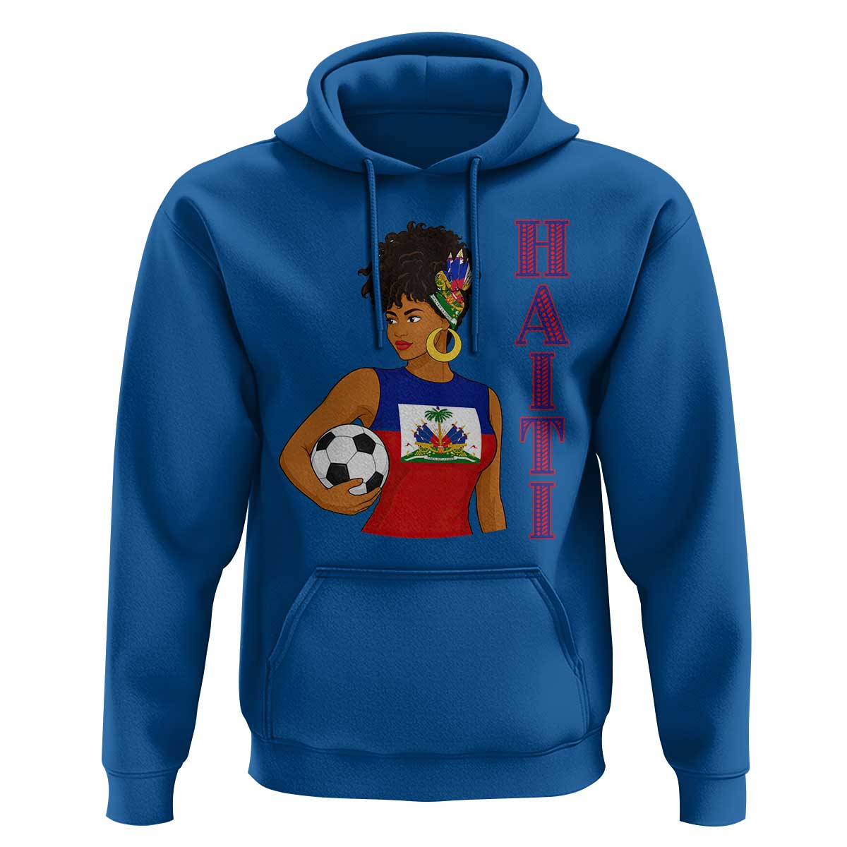 Haitian Soccer Fan Girl Hoodie Ayiti Heritage Pride Football Lover