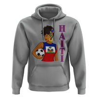 Haitian Soccer Fan Girl Hoodie Ayiti Heritage Pride Football Lover