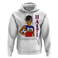 Haitian Soccer Fan Girl Hoodie Ayiti Heritage Pride Football Lover