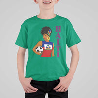Haitian Soccer Fan Girl T Shirt For Kid Ayiti Heritage Pride Football Lover