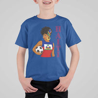 Haitian Soccer Fan Girl T Shirt For Kid Ayiti Heritage Pride Football Lover