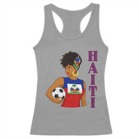 Haitian Soccer Fan Girl Racerback Tank Top Ayiti Heritage Pride Football Lover