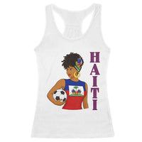 Haitian Soccer Fan Girl Racerback Tank Top Ayiti Heritage Pride Football Lover