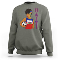 Haitian Soccer Fan Girl Sweatshirt Ayiti Heritage Pride Football Lover