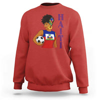 Haitian Soccer Fan Girl Sweatshirt Ayiti Heritage Pride Football Lover