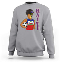 Haitian Soccer Fan Girl Sweatshirt Ayiti Heritage Pride Football Lover