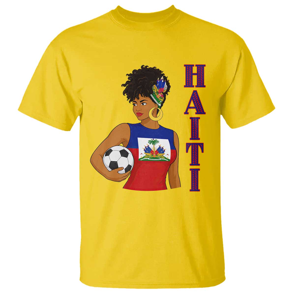 Haitian Soccer Fan Girl T Shirt Ayiti Heritage Pride Football Lover