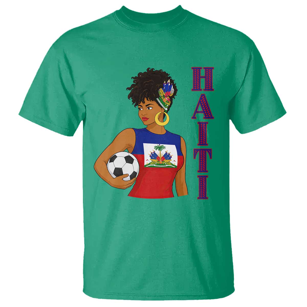 Haitian Soccer Fan Girl T Shirt Ayiti Heritage Pride Football Lover