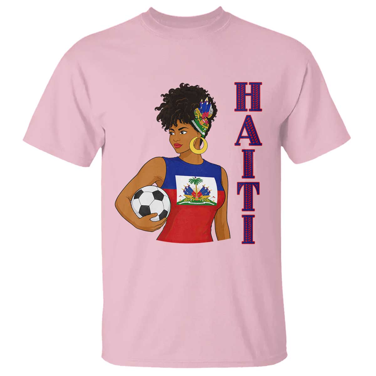 Haitian Soccer Fan Girl T Shirt Ayiti Heritage Pride Football Lover