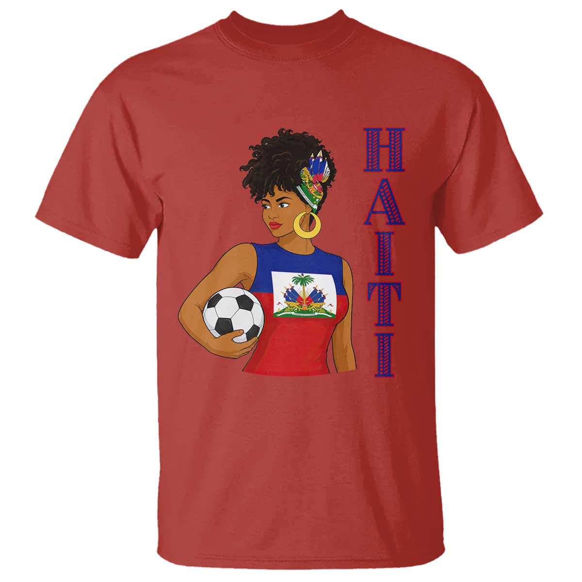 Haitian Soccer Fan Girl T Shirt Ayiti Heritage Pride Football Lover