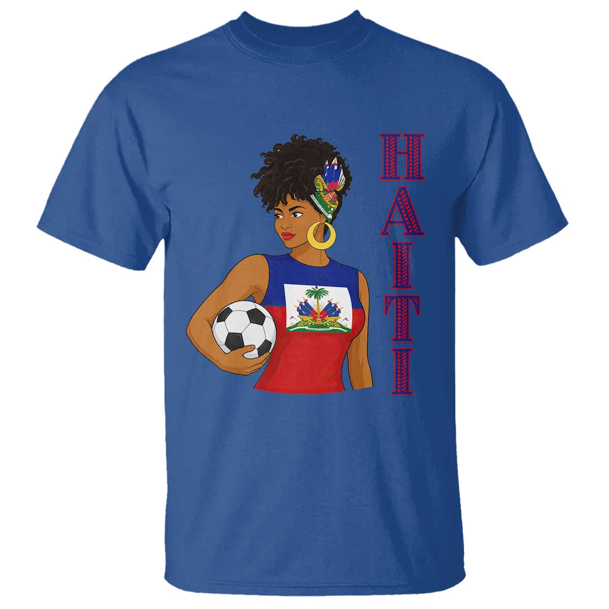 Haitian Soccer Fan Girl T Shirt Ayiti Heritage Pride Football Lover