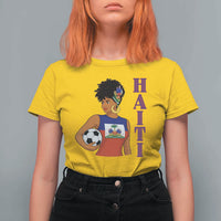 Haitian Soccer Fan Girl T Shirt For Women Ayiti Heritage Pride Football Lover