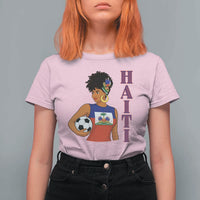 Haitian Soccer Fan Girl T Shirt For Women Ayiti Heritage Pride Football Lover