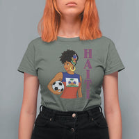 Haitian Soccer Fan Girl T Shirt For Women Ayiti Heritage Pride Football Lover