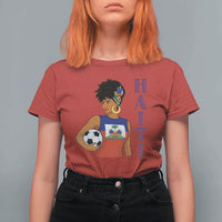 Haitian Soccer Fan Girl T Shirt For Women Ayiti Heritage Pride Football Lover