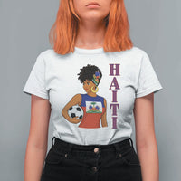 Haitian Soccer Fan Girl T Shirt For Women Ayiti Heritage Pride Football Lover
