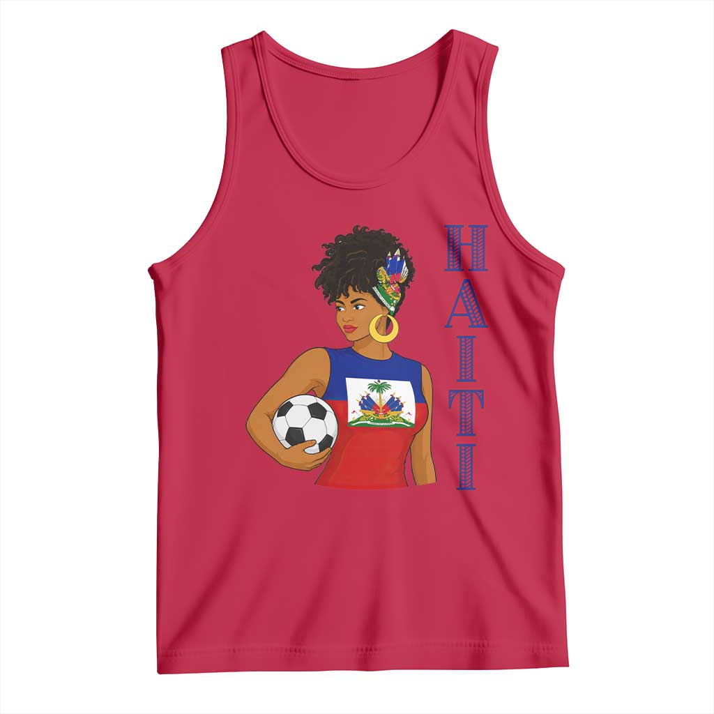 Haitian Soccer Fan Girl Tank Top Ayiti Heritage Pride Football Lover
