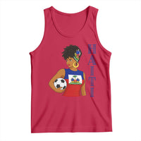 Haitian Soccer Fan Girl Tank Top Ayiti Heritage Pride Football Lover