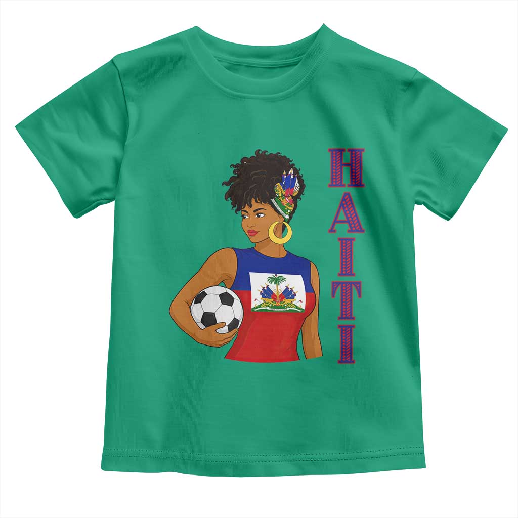 Haitian Soccer Fan Girl Toddler T Shirt Ayiti Heritage Pride Football Lover