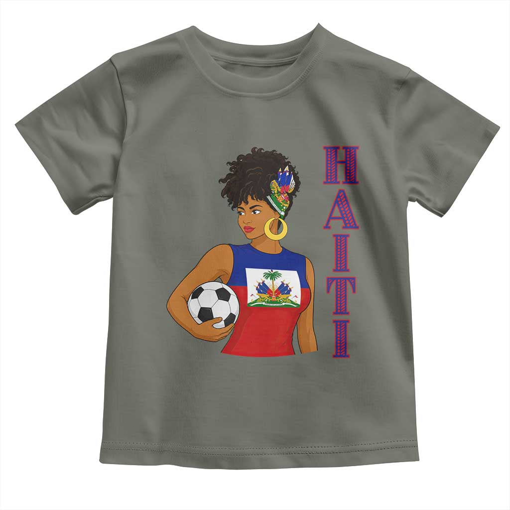 Haitian Soccer Fan Girl Toddler T Shirt Ayiti Heritage Pride Football Lover