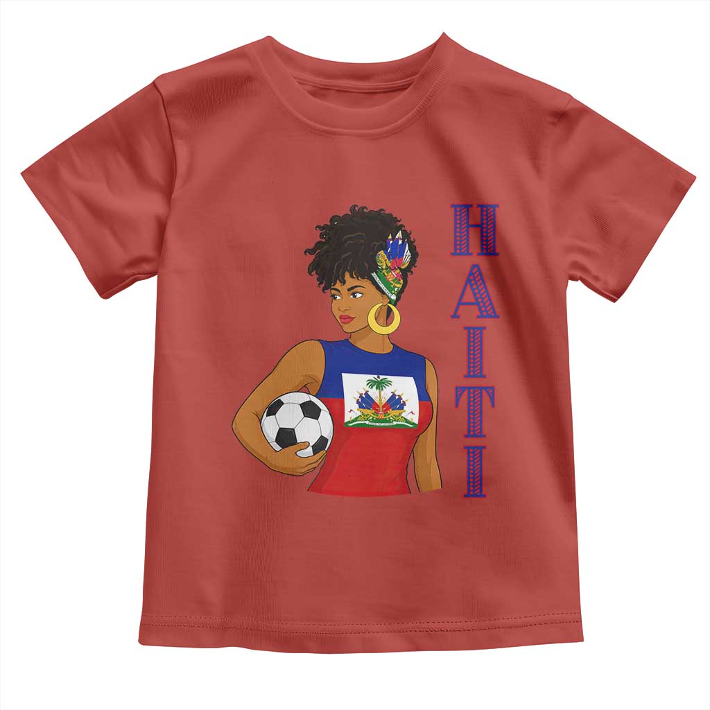 Haitian Soccer Fan Girl Toddler T Shirt Ayiti Heritage Pride Football Lover