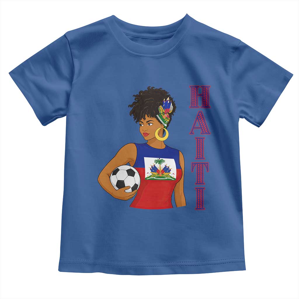 Haitian Soccer Fan Girl Toddler T Shirt Ayiti Heritage Pride Football Lover