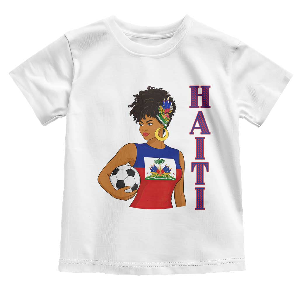 Haitian Soccer Fan Girl Toddler T Shirt Ayiti Heritage Pride Football Lover