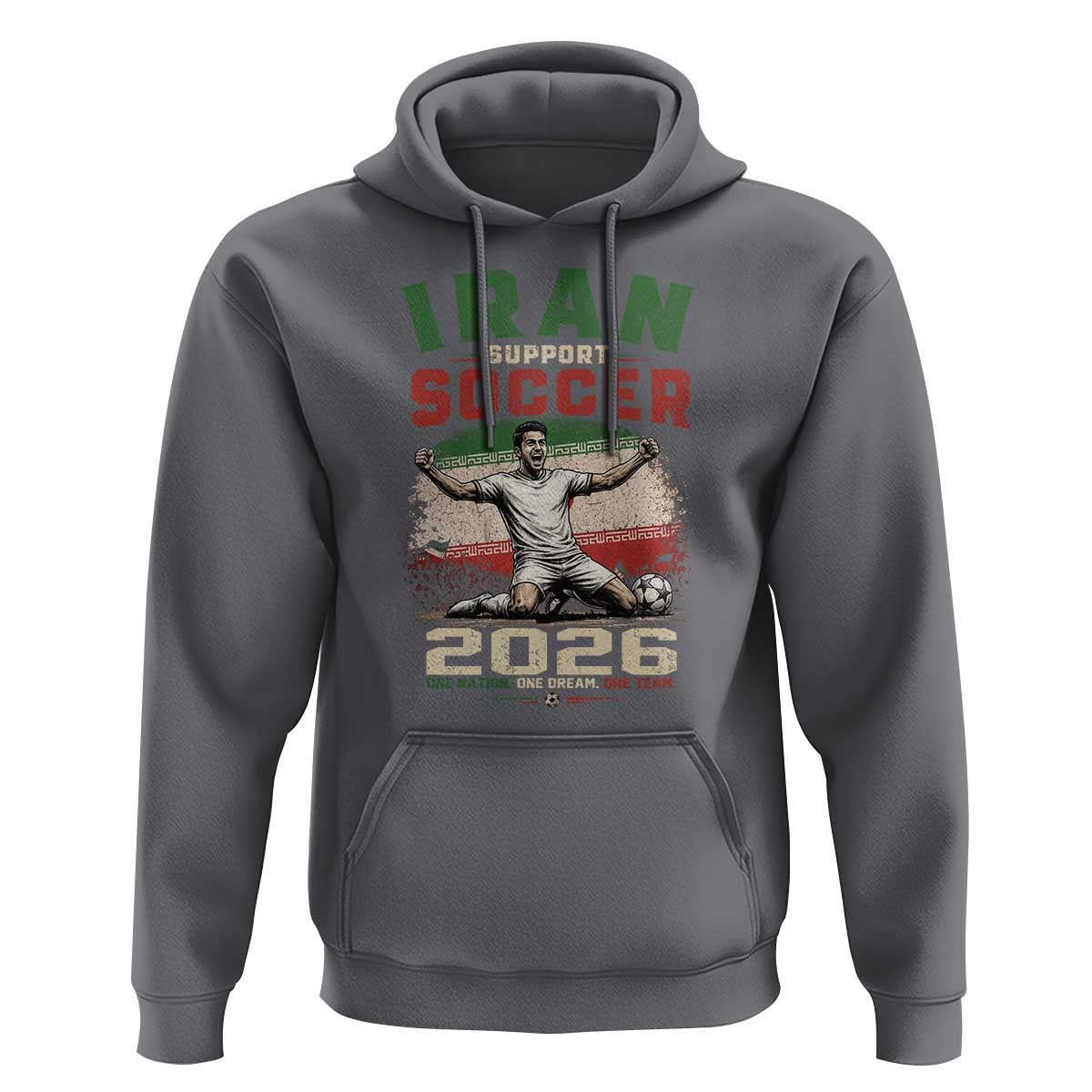 Iran Soccer Fan Gift Hoodie One Nation One Team One Dream