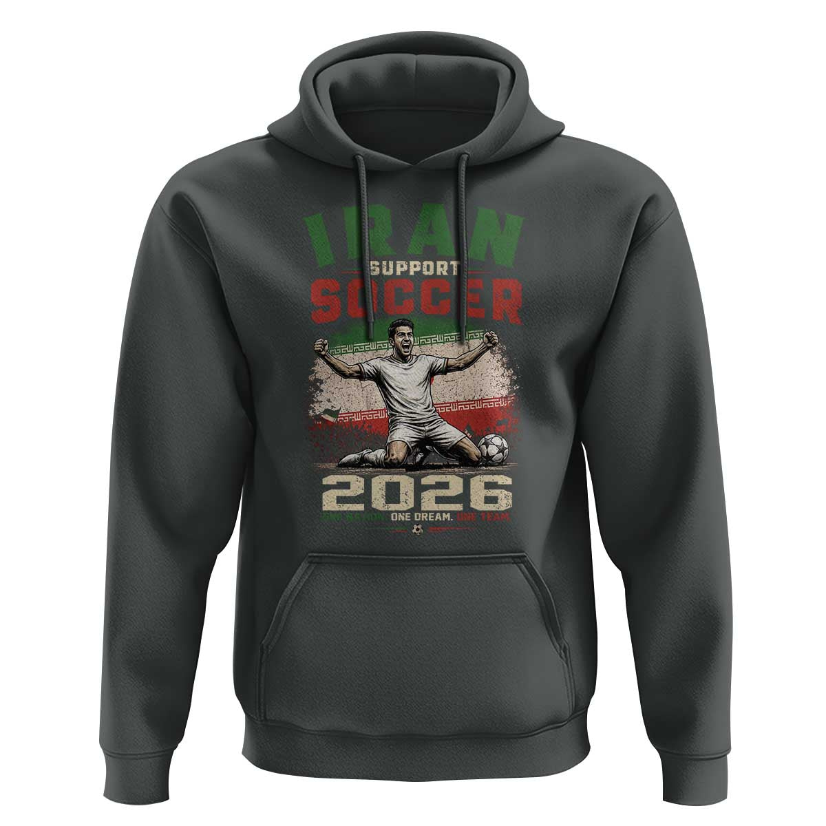 Iran Soccer Fan Gift Hoodie One Nation One Team One Dream