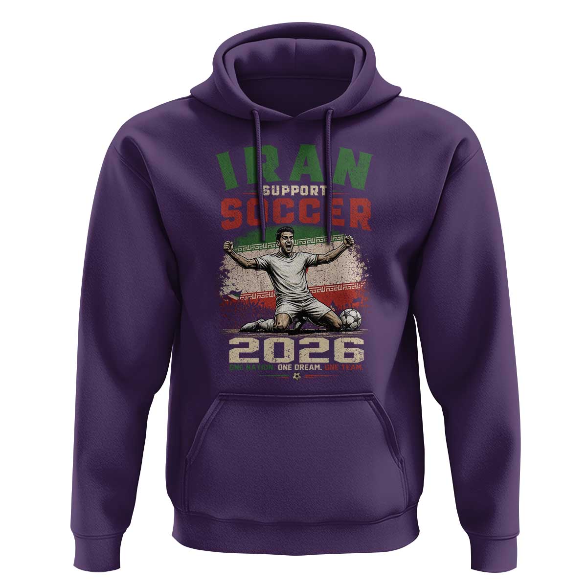 Iran Soccer Fan Gift Hoodie One Nation One Team One Dream