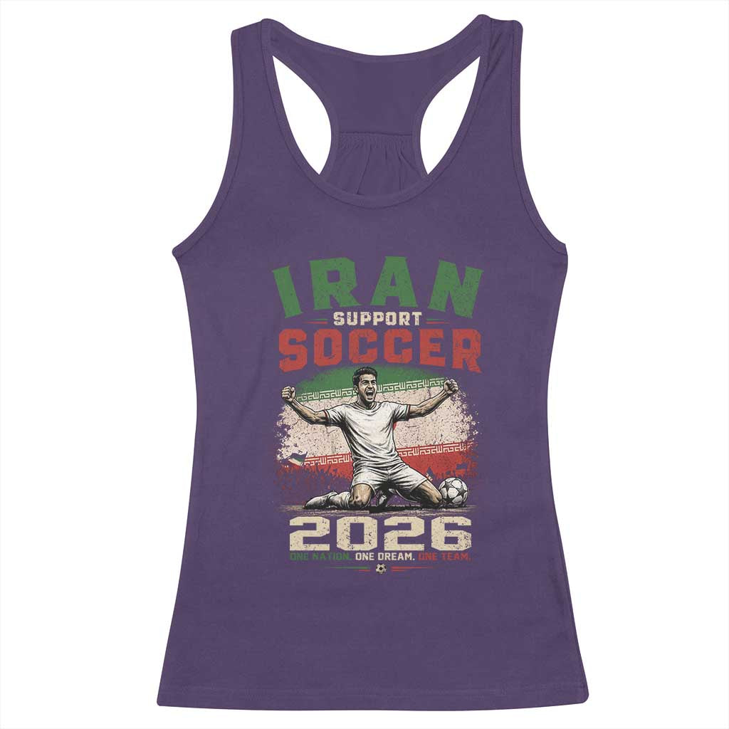 Iran Soccer Fan Gift Racerback Tank Top One Nation One Team One Dream